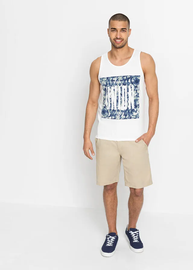 CAMISETA SIN MANGAS (2 UNIDADES) NEGROBLANCO ESTAMPADO