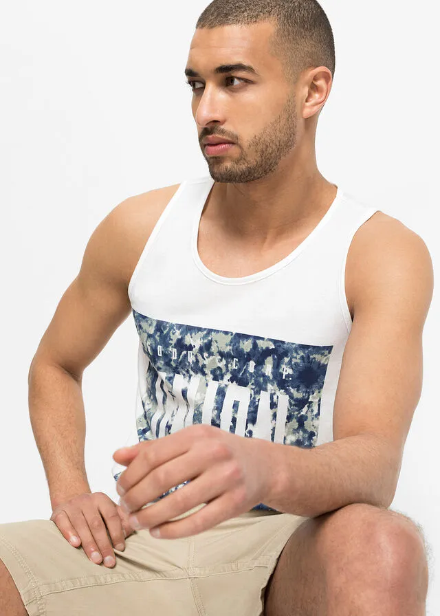 CAMISETA SIN MANGAS (2 UNIDADES) NEGROBLANCO ESTAMPADO