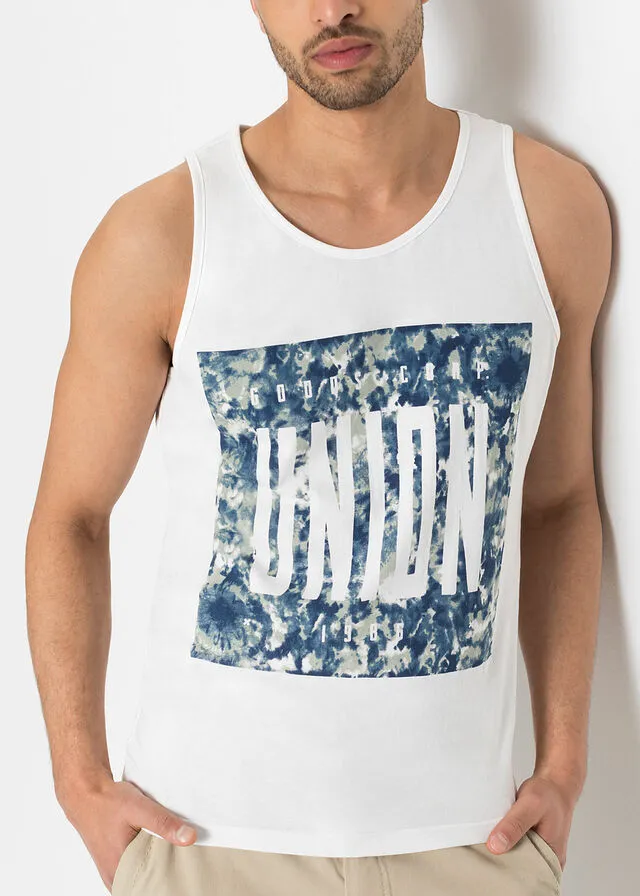 CAMISETA SIN MANGAS (2 UNIDADES) NEGROBLANCO ESTAMPADO