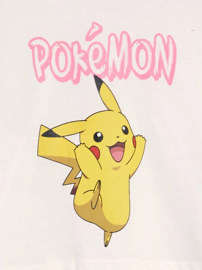 CAMISETA 'PIKACHU' CROP TOP  BLANCO