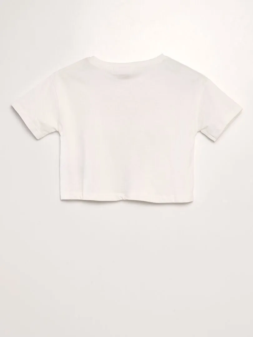 CAMISETA 'PIKACHU' CROP TOP  BLANCO