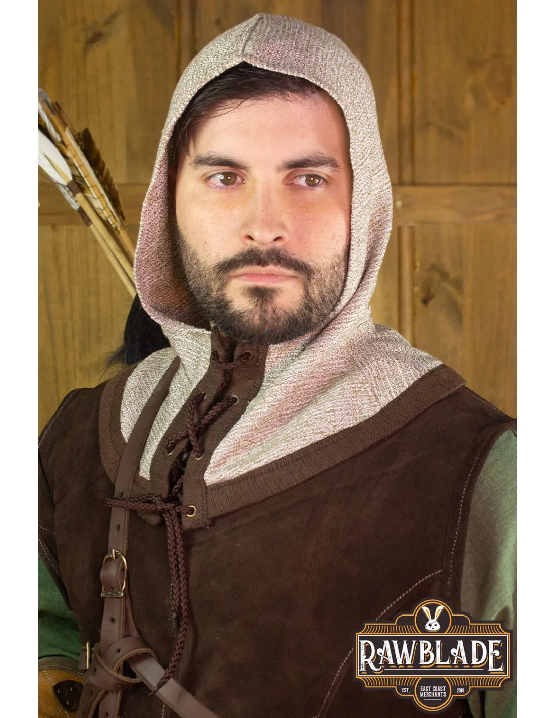 Capucha guerrero en tono Beige para recreacionistas