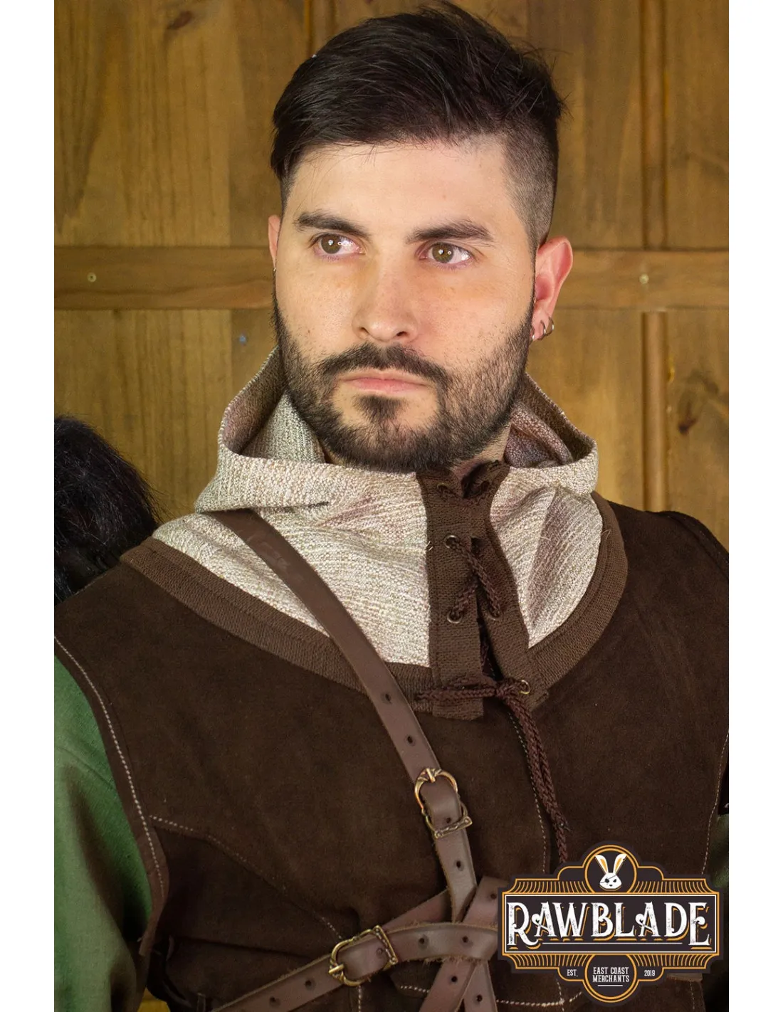 Capucha guerrero en tono Beige para recreacionistas
