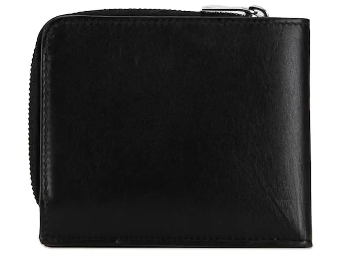 Cartera compacta de cuero negro de Saint Laurent 