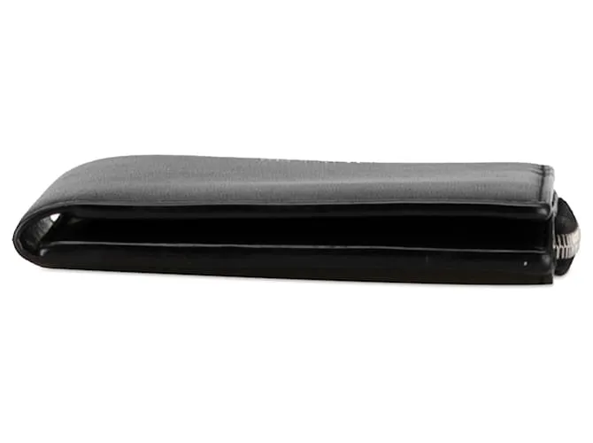 Cartera compacta de cuero negro de Saint Laurent 