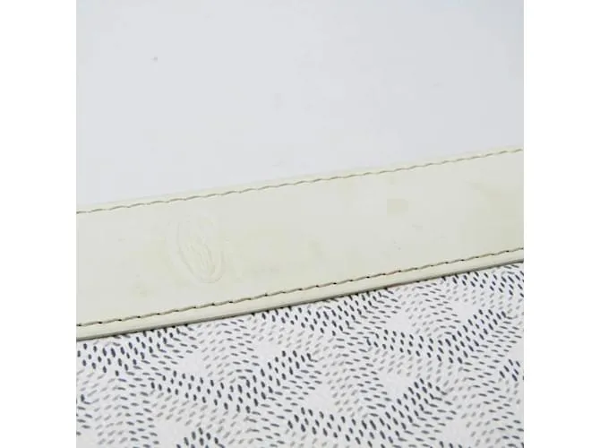 Cartera larga de lona recubierta Goyard Matignon Castaño Blanco Blanco roto 