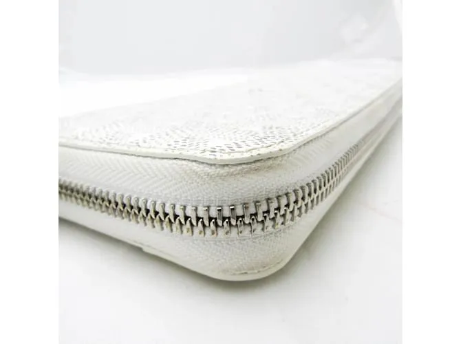 Cartera larga de lona recubierta Goyard Matignon Castaño Blanco Blanco roto 