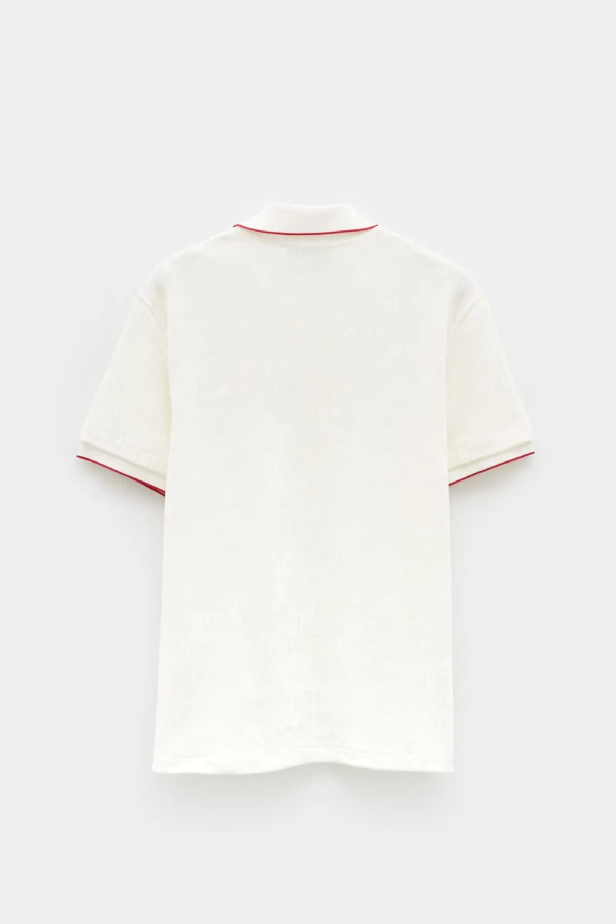 CASABLANCA OFF WHITE RIB VELOUR POLO