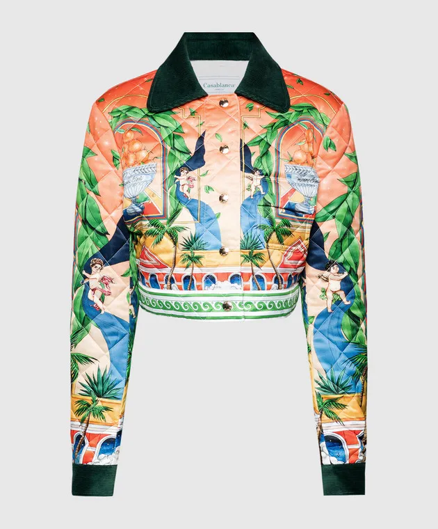 Casablanca Quilted jacket in Trophy Orange print