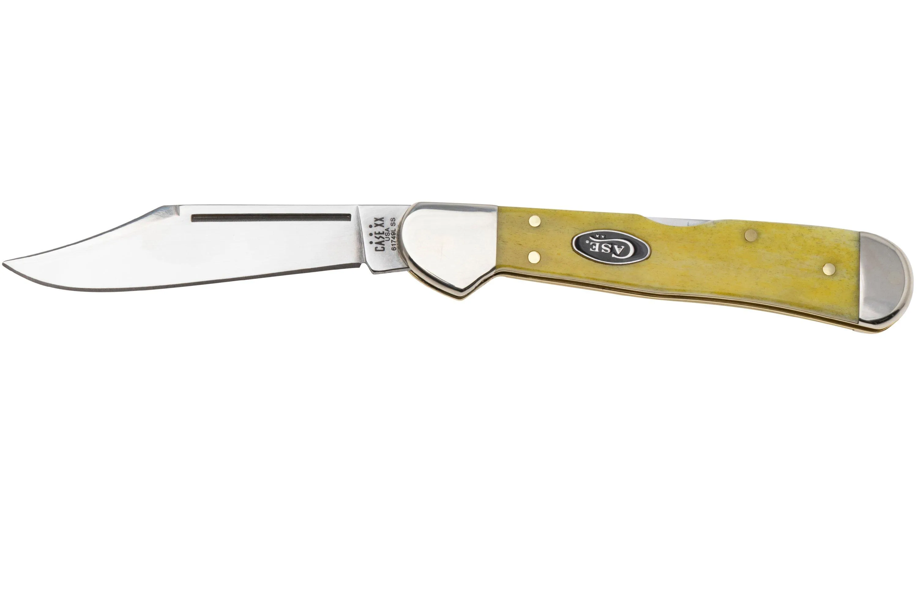 Case Mini CopperLock 20034 Smooth Yellow Bone 61749L SS, navaja