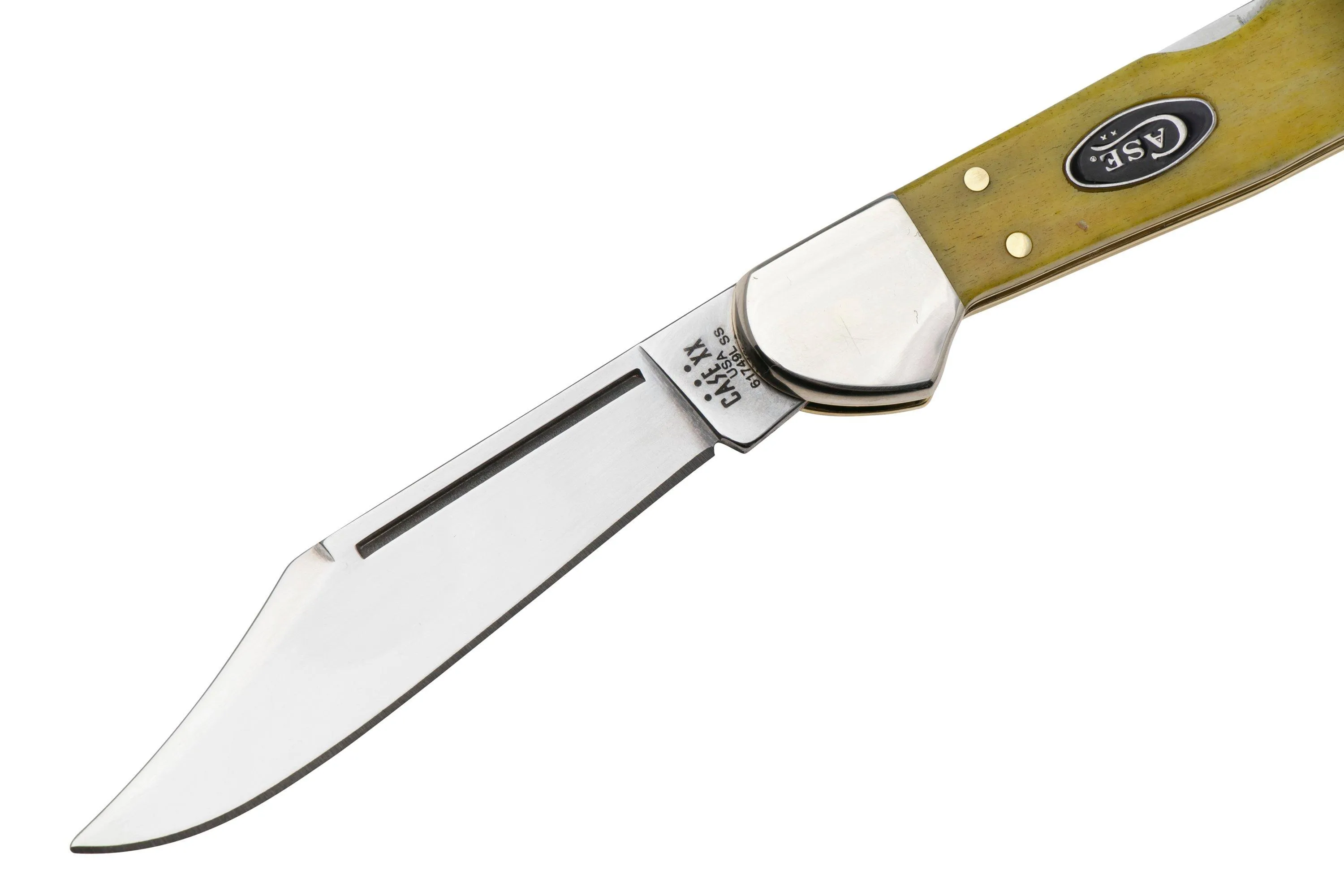 Case Mini CopperLock 20034 Smooth Yellow Bone 61749L SS, navaja