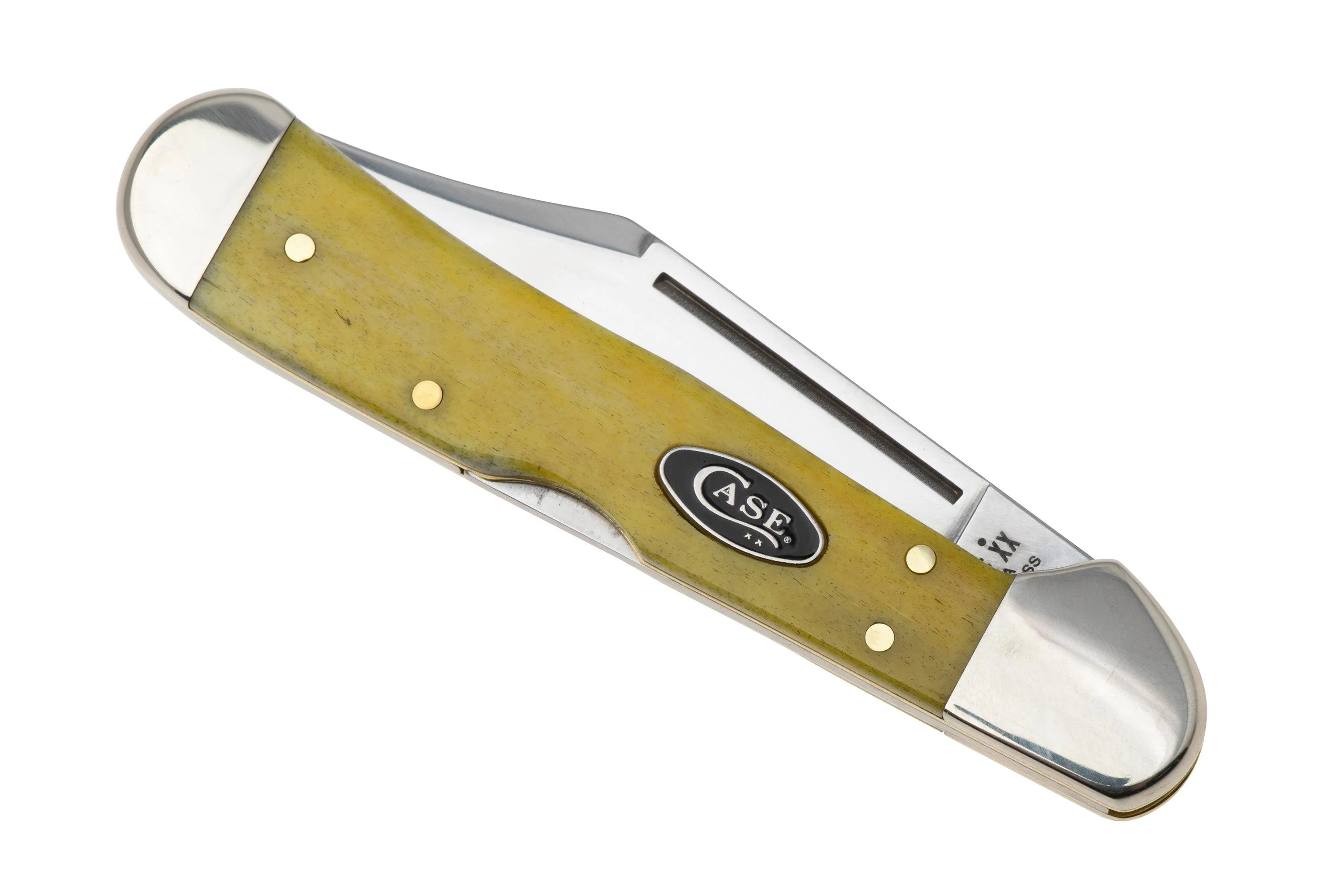 Case Mini CopperLock 20034 Smooth Yellow Bone 61749L SS, navaja