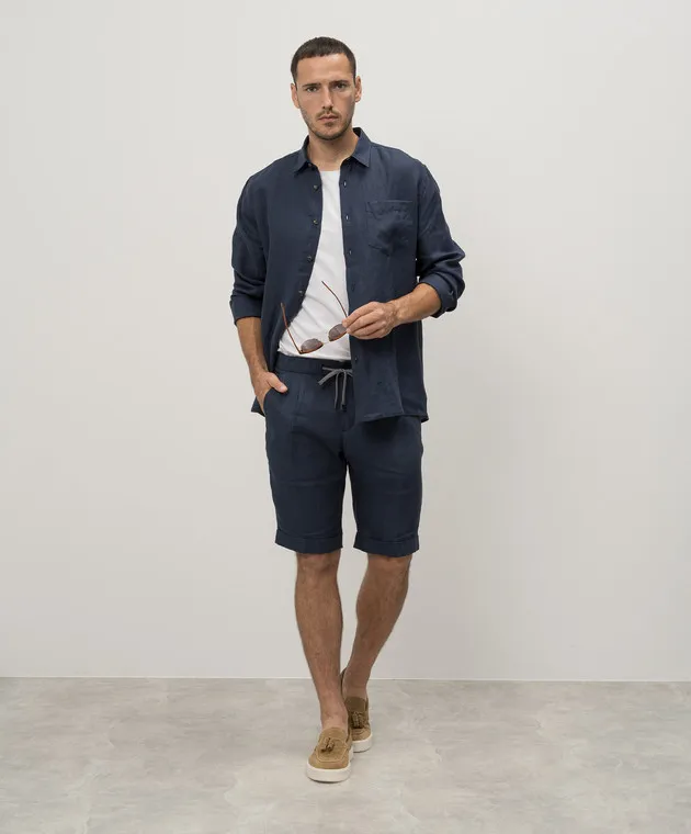 Cashmere&Whiskey Brown linen shorts