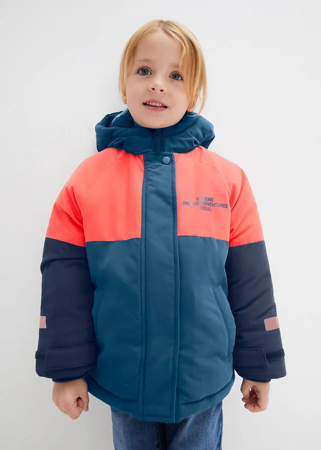 CHAQUETA DE INVIERNO DE NIñA EN BLOQUES DE COLOR QUISQUILLAAZUL MARINOAZUL PETRóLEO