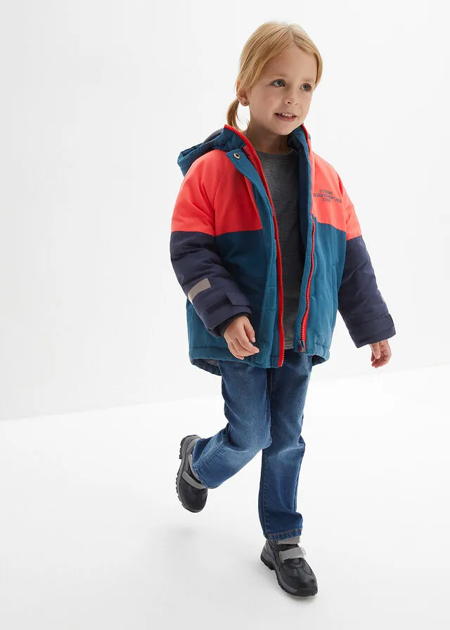 CHAQUETA DE INVIERNO DE NIñA EN BLOQUES DE COLOR QUISQUILLAAZUL MARINOAZUL PETRóLEO