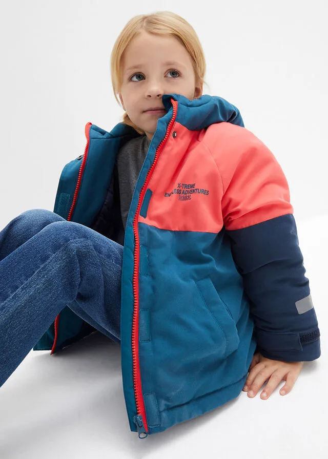 CHAQUETA DE INVIERNO DE NIñA EN BLOQUES DE COLOR QUISQUILLAAZUL MARINOAZUL PETRóLEO