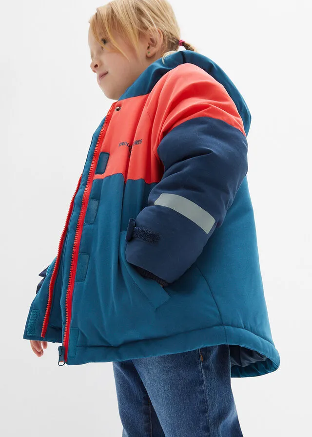 CHAQUETA DE INVIERNO DE NIñA EN BLOQUES DE COLOR QUISQUILLAAZUL MARINOAZUL PETRóLEO