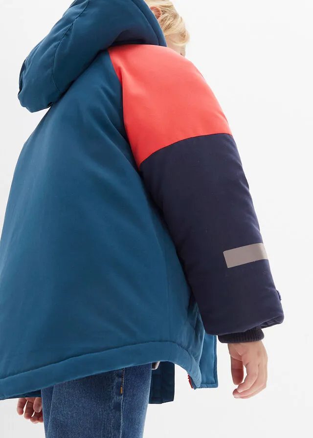 CHAQUETA DE INVIERNO DE NIñA EN BLOQUES DE COLOR QUISQUILLAAZUL MARINOAZUL PETRóLEO