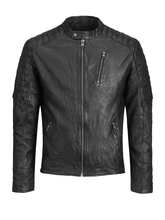 CHAQUETA DE PIEL NEGRA  JCORYAN
