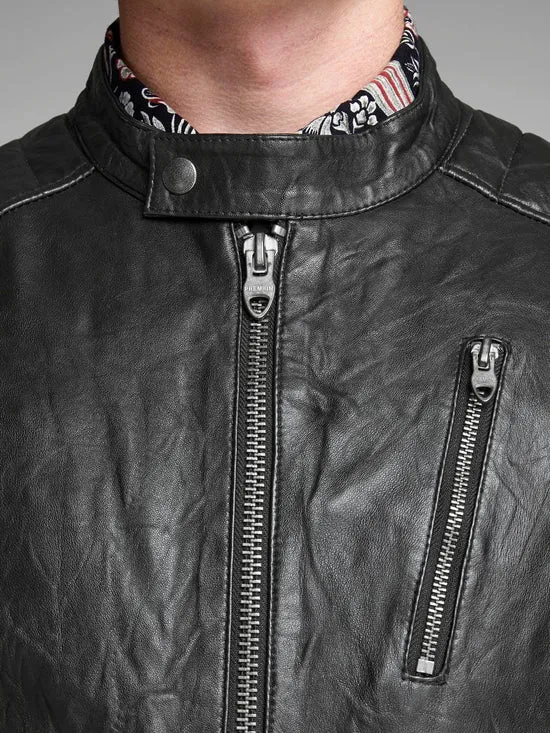 CHAQUETA DE PIEL NEGRA  JCORYAN