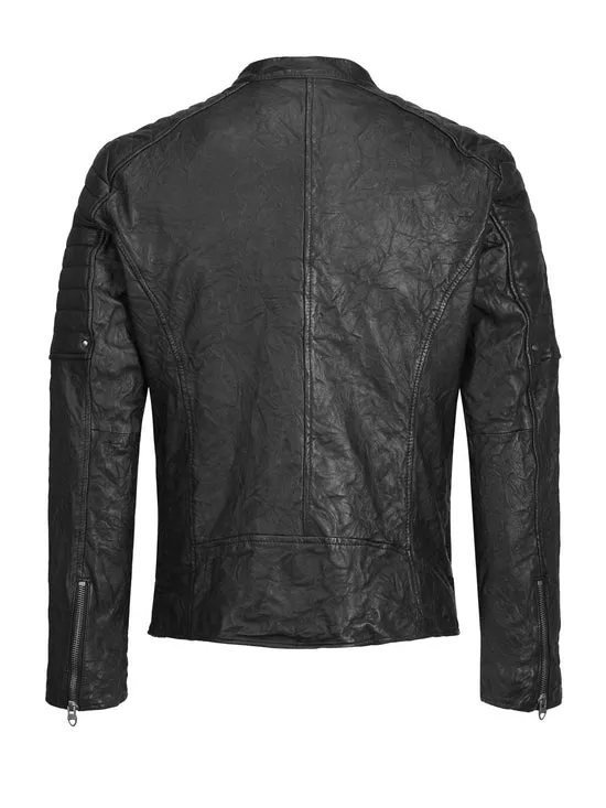 CHAQUETA DE PIEL NEGRA  JCORYAN