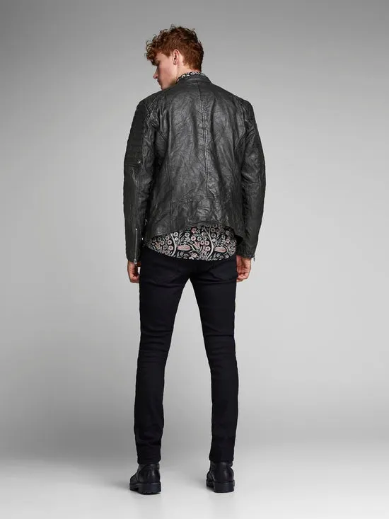 CHAQUETA DE PIEL NEGRA  JCORYAN
