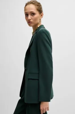 Chaqueta regular fit en crepé resistente a las arrugas