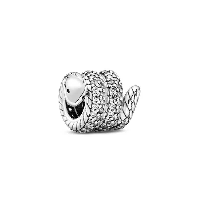 Charm en plata de ley Serpiente Enroscada Brillante 799099C01
