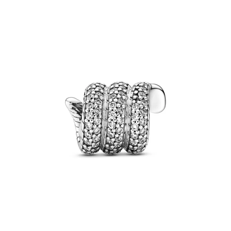 Charm en plata de ley Serpiente Enroscada Brillante 799099C01