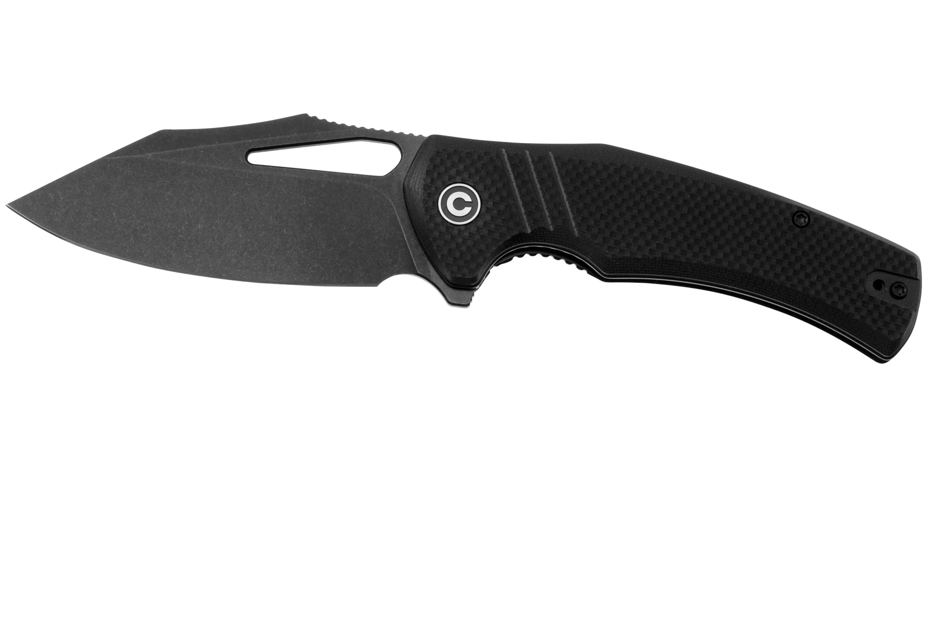CIVIVI BULLTUSK C230171 BLACKWASHED SANDVIK 14C28N, BLACK COARSE G10, NAVAJA
