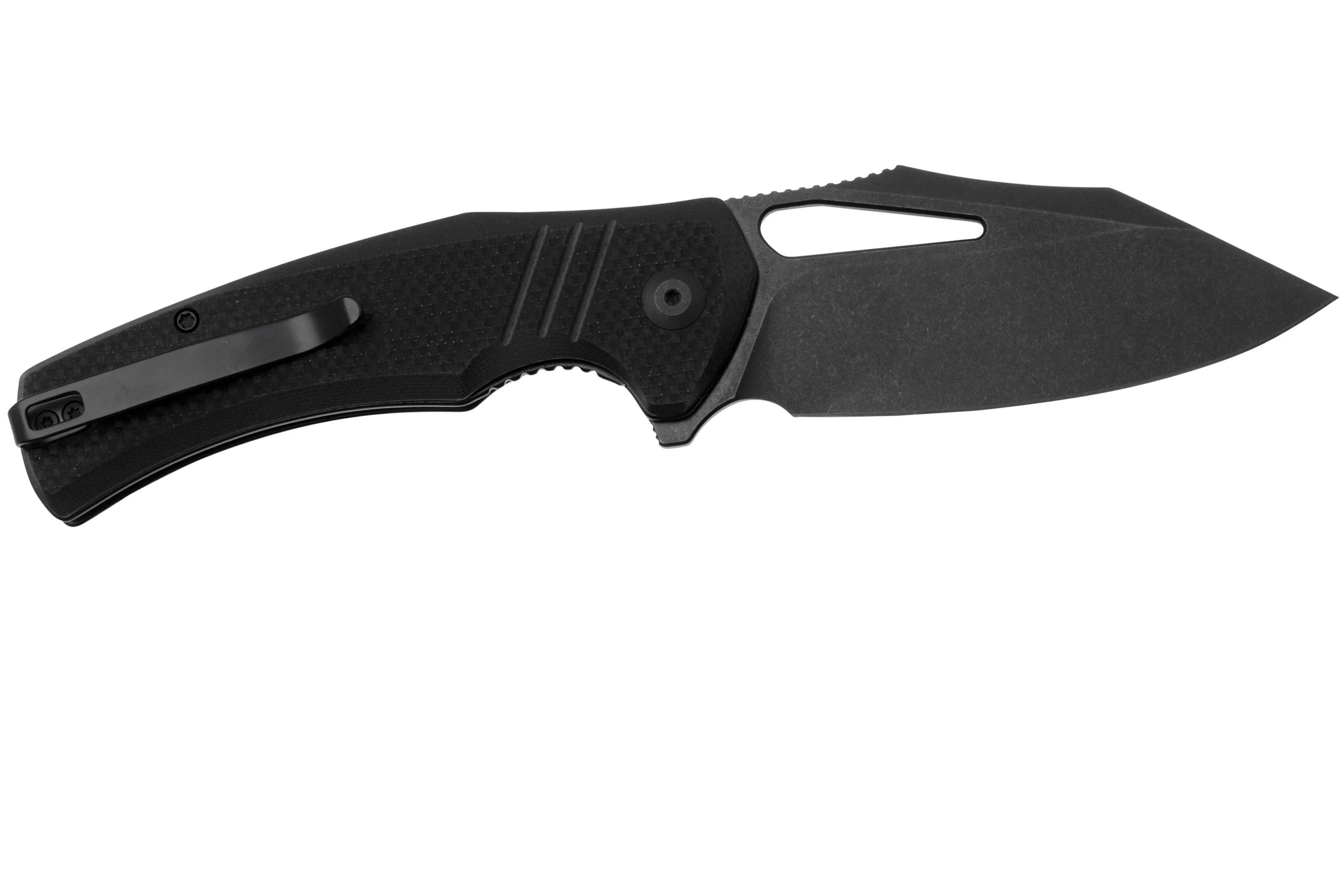 CIVIVI BULLTUSK C230171 BLACKWASHED SANDVIK 14C28N, BLACK COARSE G10, NAVAJA