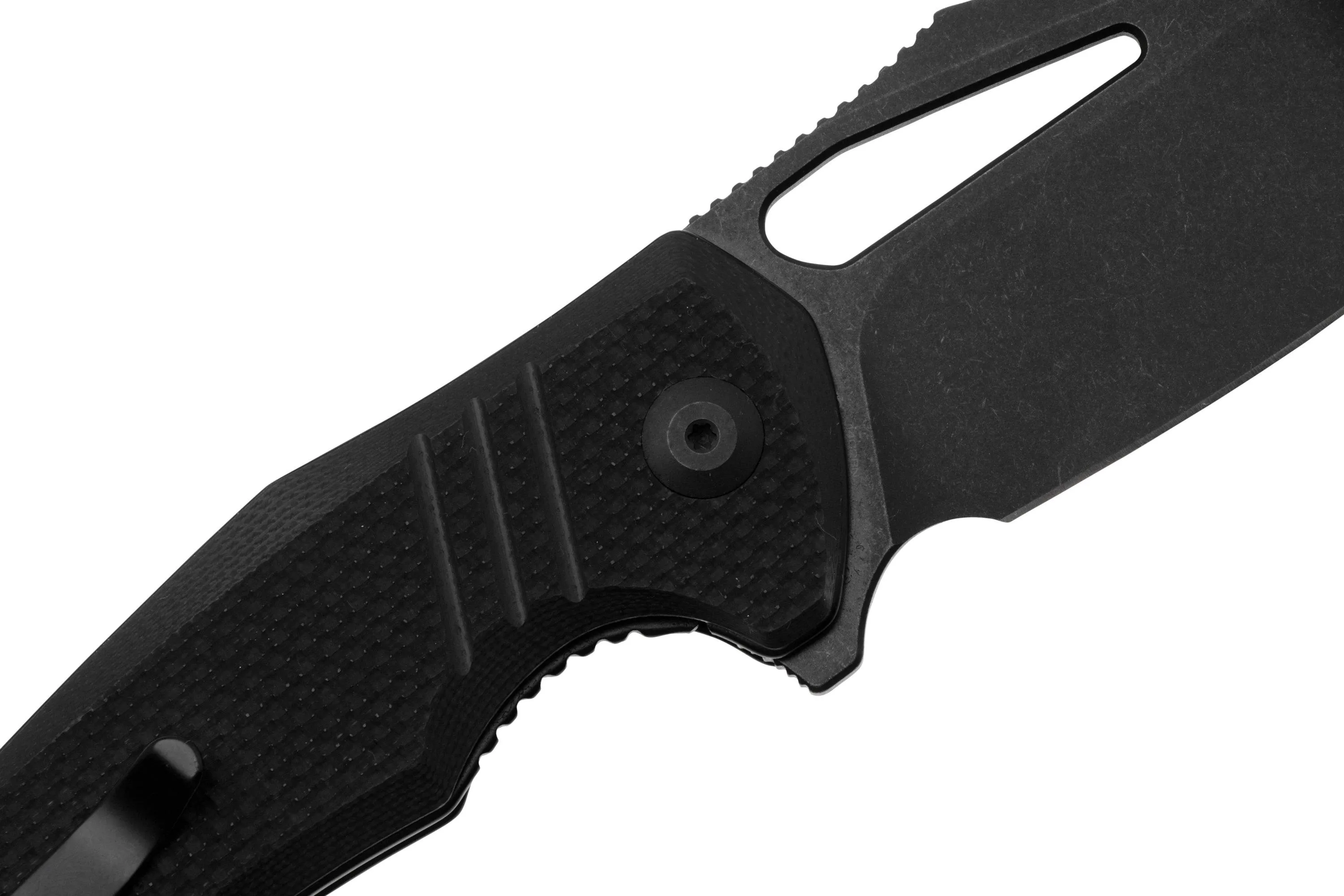 CIVIVI BULLTUSK C230171 BLACKWASHED SANDVIK 14C28N, BLACK COARSE G10, NAVAJA