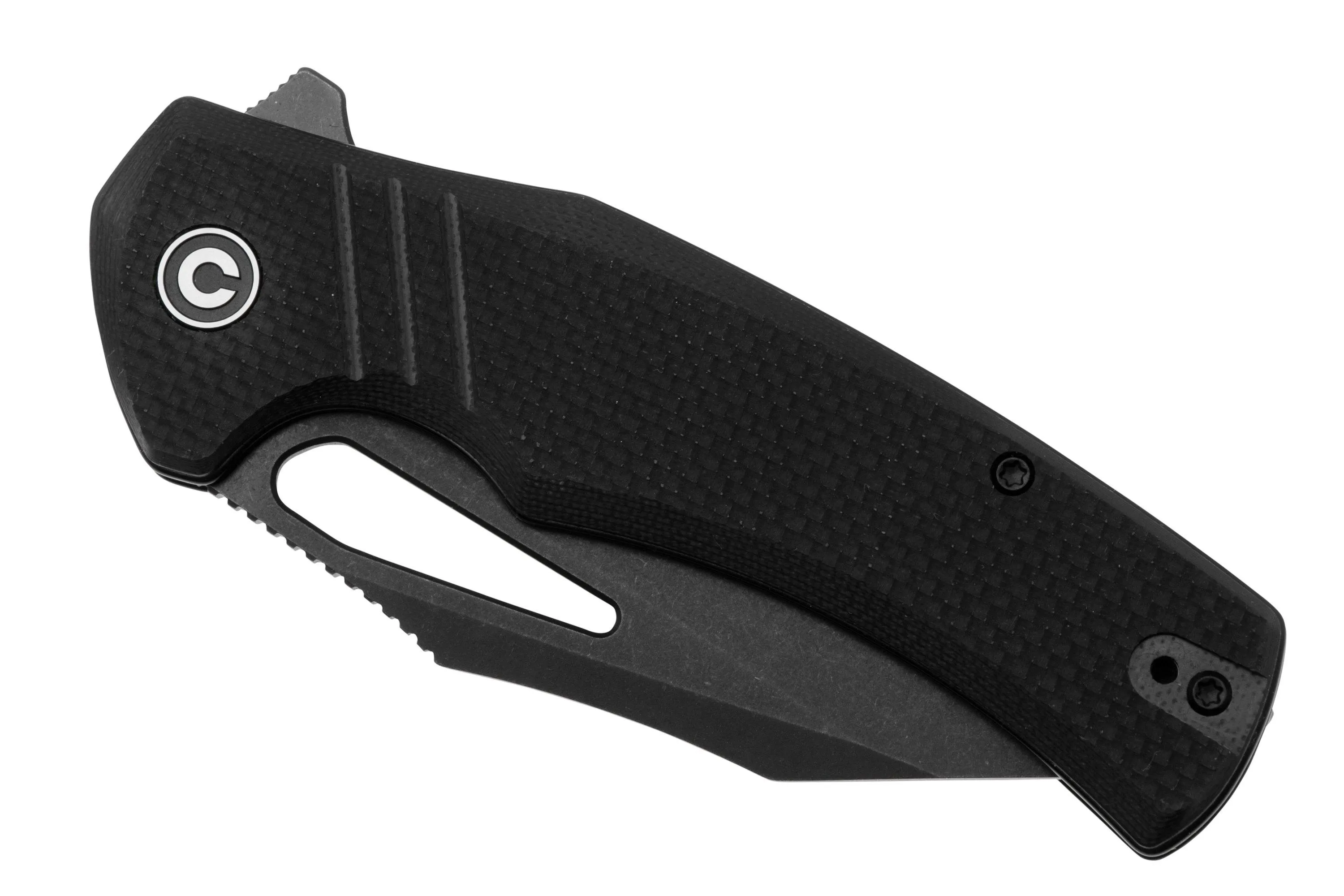 CIVIVI BULLTUSK C230171 BLACKWASHED SANDVIK 14C28N, BLACK COARSE G10, NAVAJA