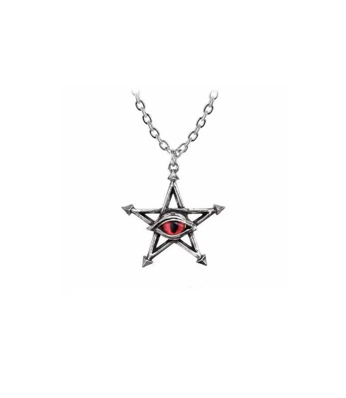 Colgante ojo de serpiente sobre estrella cinco puntas Red Curse Alchemy P805