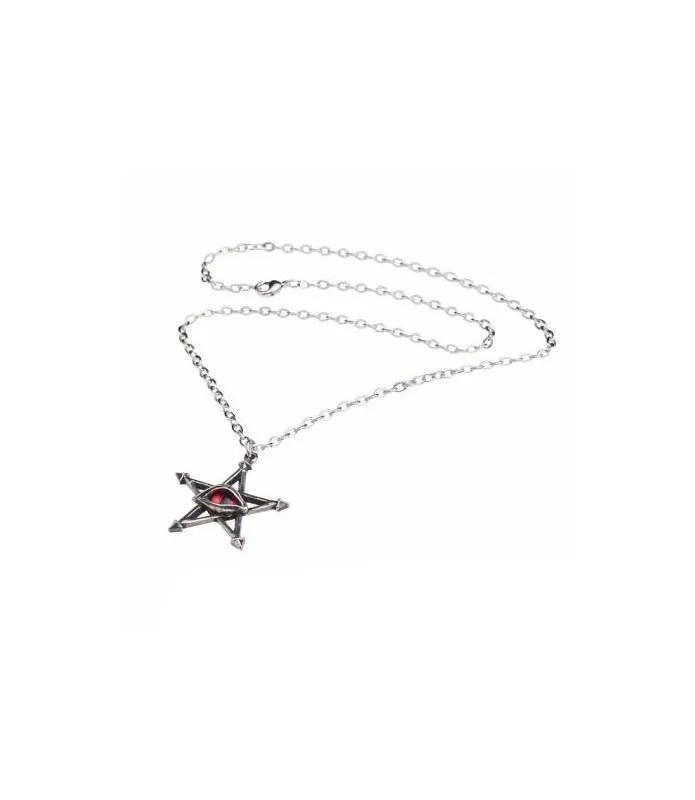 Colgante ojo de serpiente sobre estrella cinco puntas Red Curse Alchemy P805