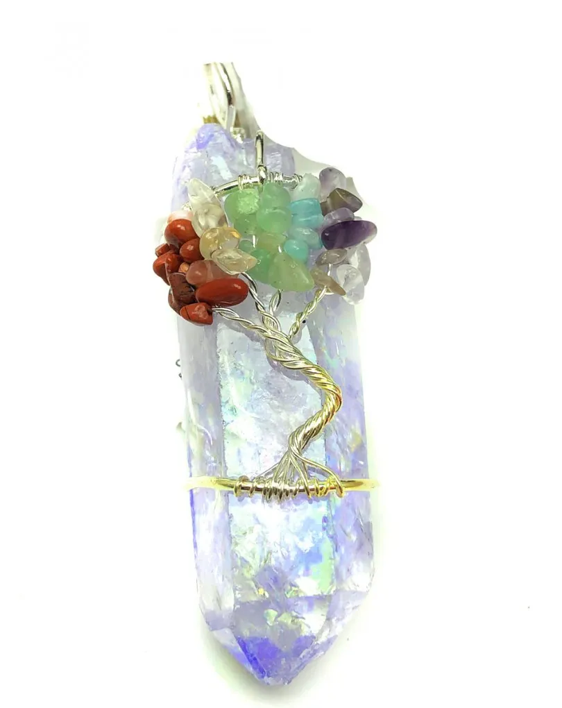COLLARES MUJER LARGOS MORADOS CON PRECIOSO COLGANTE CON ARBOL DE LA VIDA