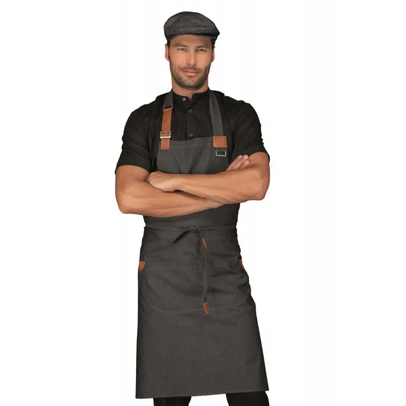 Delantal con peto Kansas Black Jeans ISACCO 088341