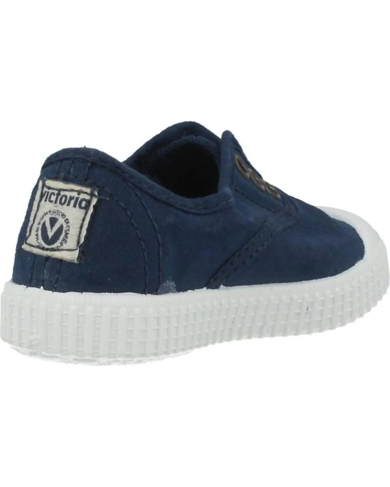 Deportivas de Niña y Niño VICTORIA 1915 INGLESA LONA ELASTICO MARINO AZUL