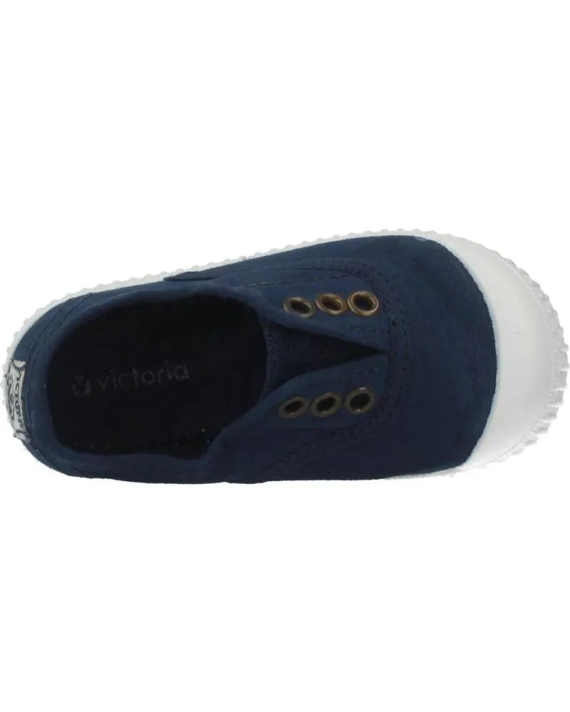 Deportivas de Niña y Niño VICTORIA 1915 INGLESA LONA ELASTICO MARINO AZUL