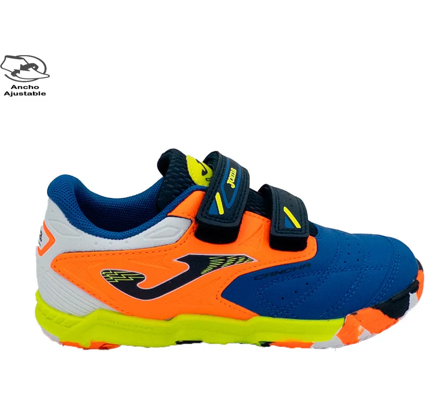 DEPORTIVO JOMA CAJW2304INV  FÚTBOL SALA CANCHA JR DOBLE VELCRO PARA NIÑOS ROYAL/NARANJA 28068