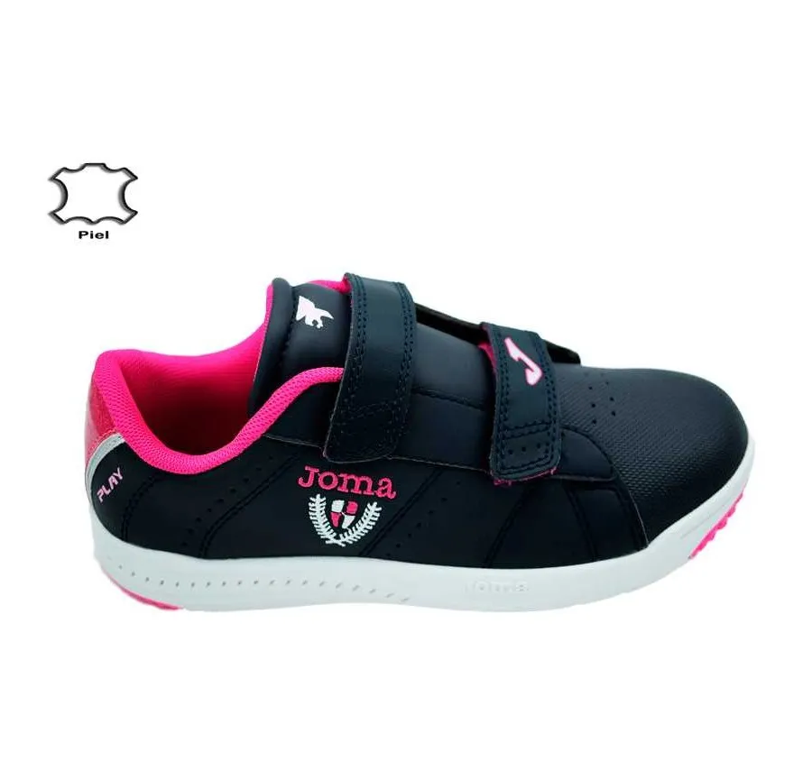 DEPORTIVO JOMA WPLAYW2193V PARA NIÑOS PLAY JR 2193 MARINO/FUXIA CON DOBLE VELCRO Y PLANTILLA DE PIEL 26787
