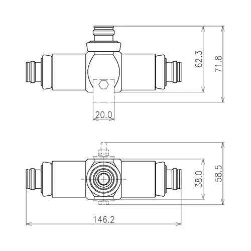 DIVISOR DE POTENCIA COAXIAL ASIM&EACUTE;TRICO 10 DB IP68 500 W 1702700 MHZ 4.3.10 HEMBRA