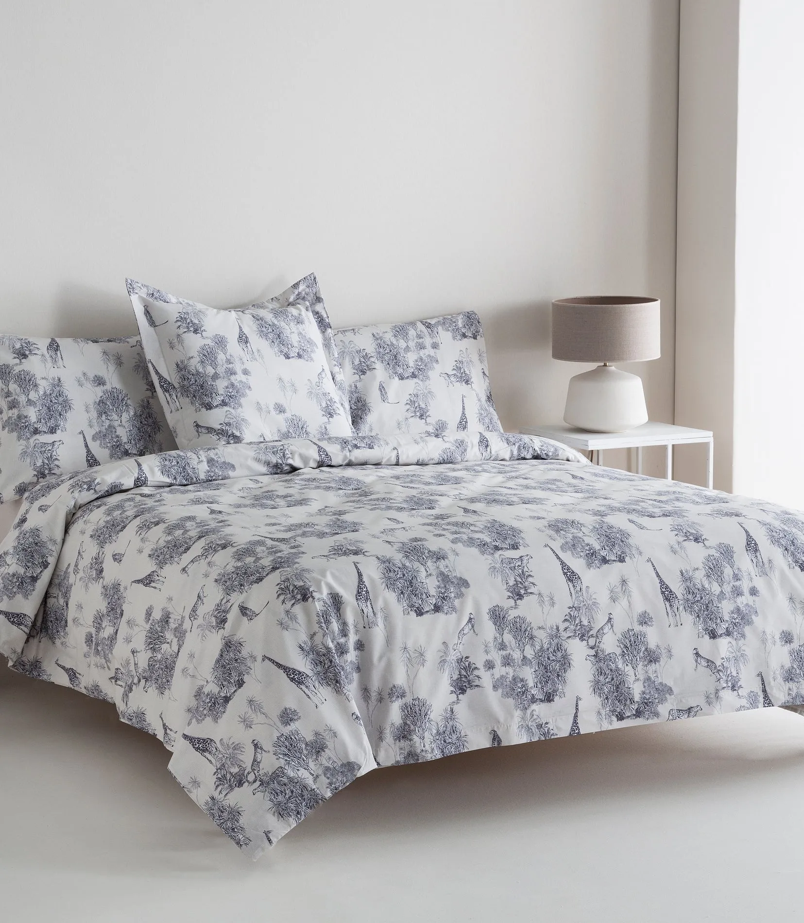 FUNDA NóRDICA REVERSIBLE PERCAL 200H CAMA 90  TOUT LE JOUR AZUL