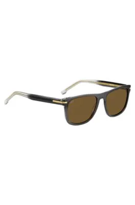 Gafas de sol de acetato gris con efecto degradado