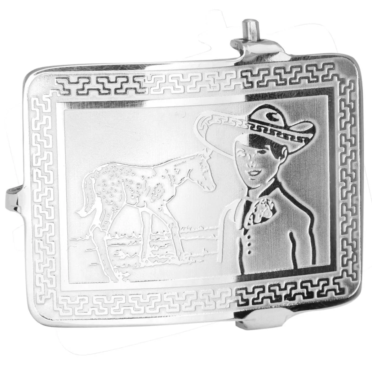 HEBILLA VAQUERA PARA CINTO DE NIO CHARRITO CON CABALLO WD1347