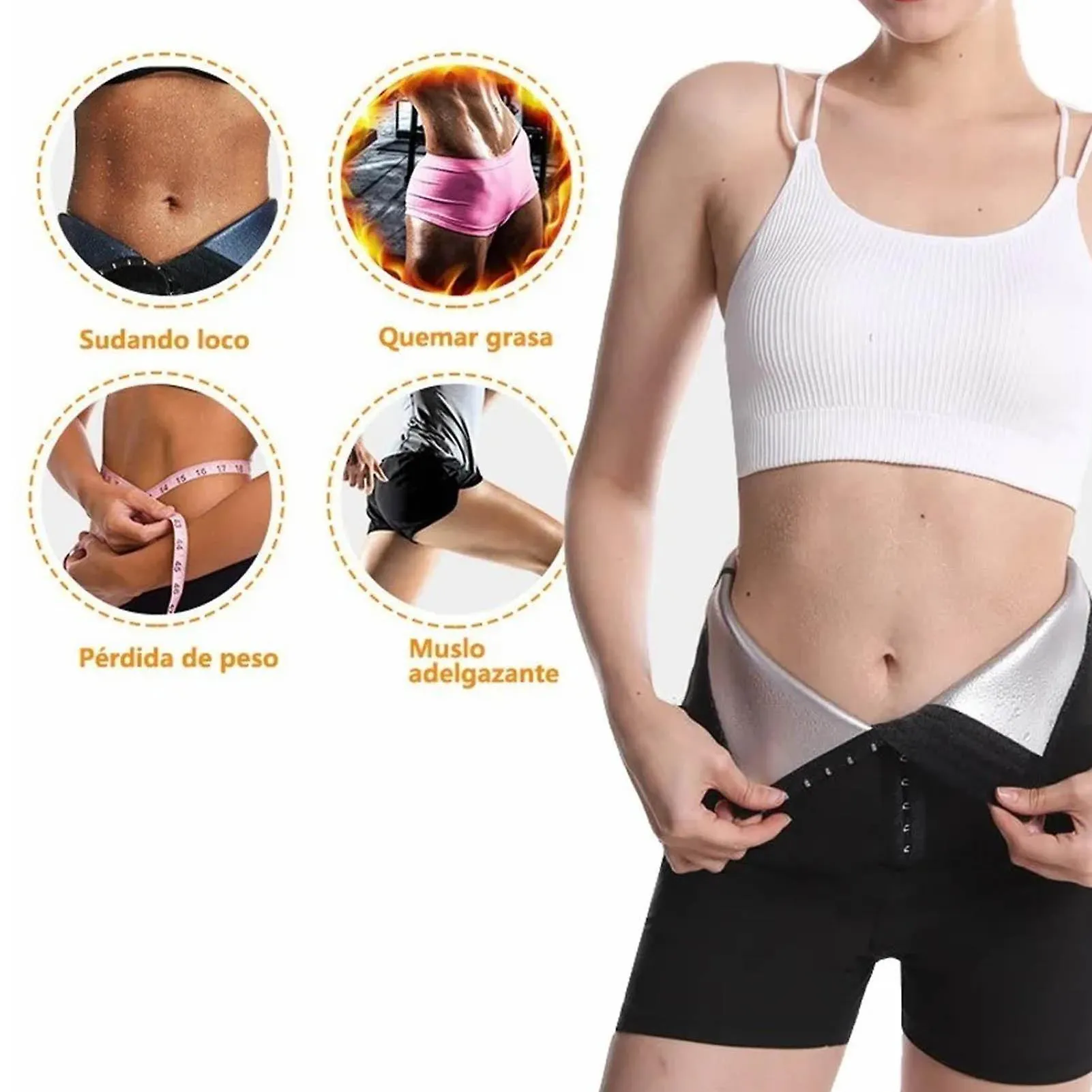 HIGH WAISTED SAUNA YOGA SHORTS COMPATIBLE WITH WOMEN  THERMAL CIRCULATION AND FAST SWEATING FITNESS RUNNING SHORTS