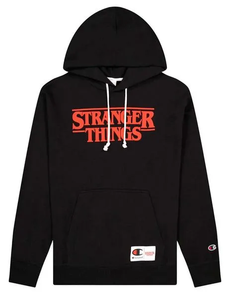 Hoodie Stranger Things x Champion negra unisex