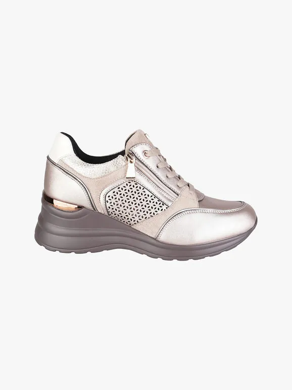 Inblu Zapatillas de mujer con cuña y cremallera.