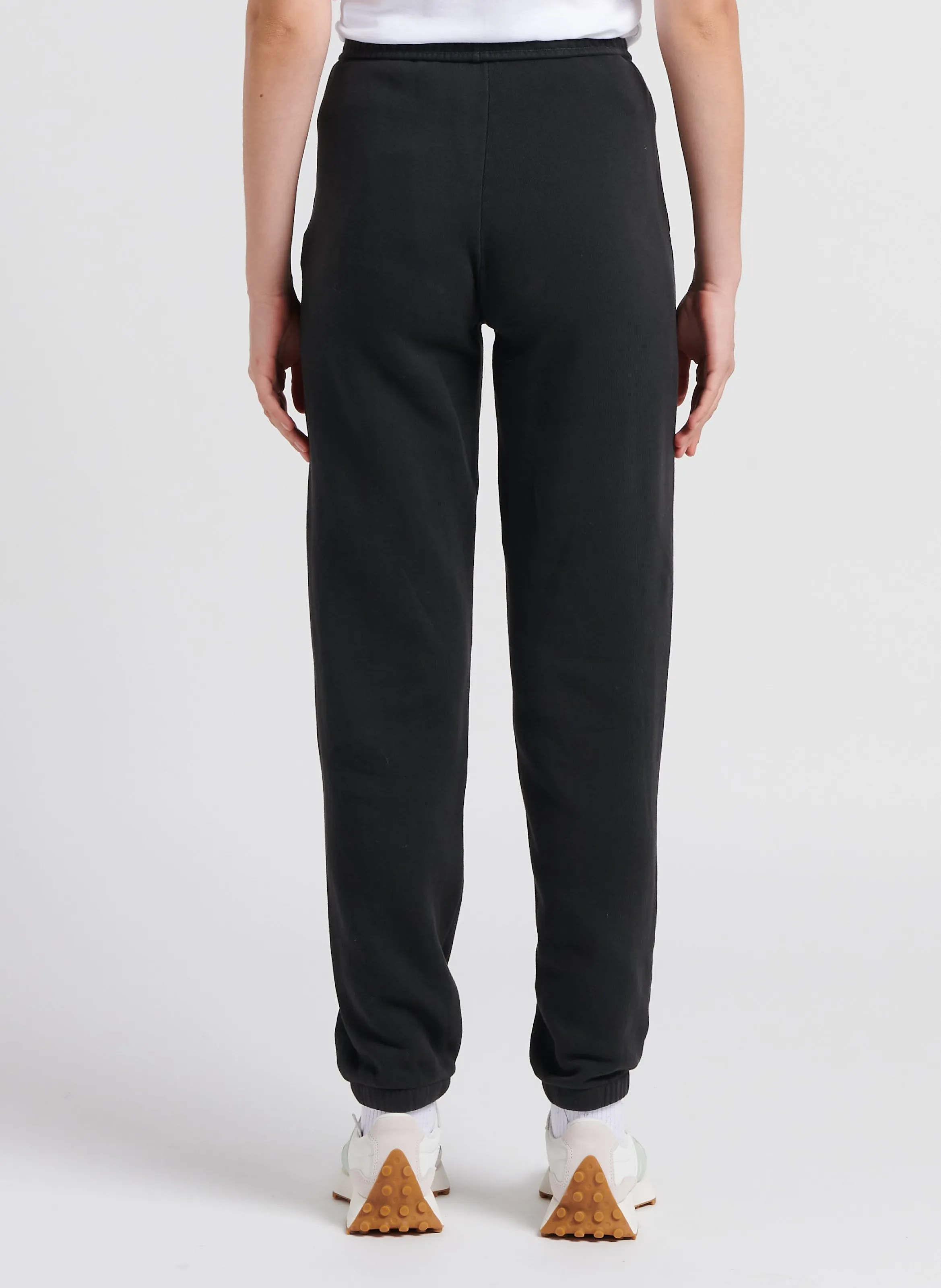 IZUBIRD  PANTALóN DE JOGGING DE MEZCLA DE ALGODóN DE TALLE ALTO EN NEGRO