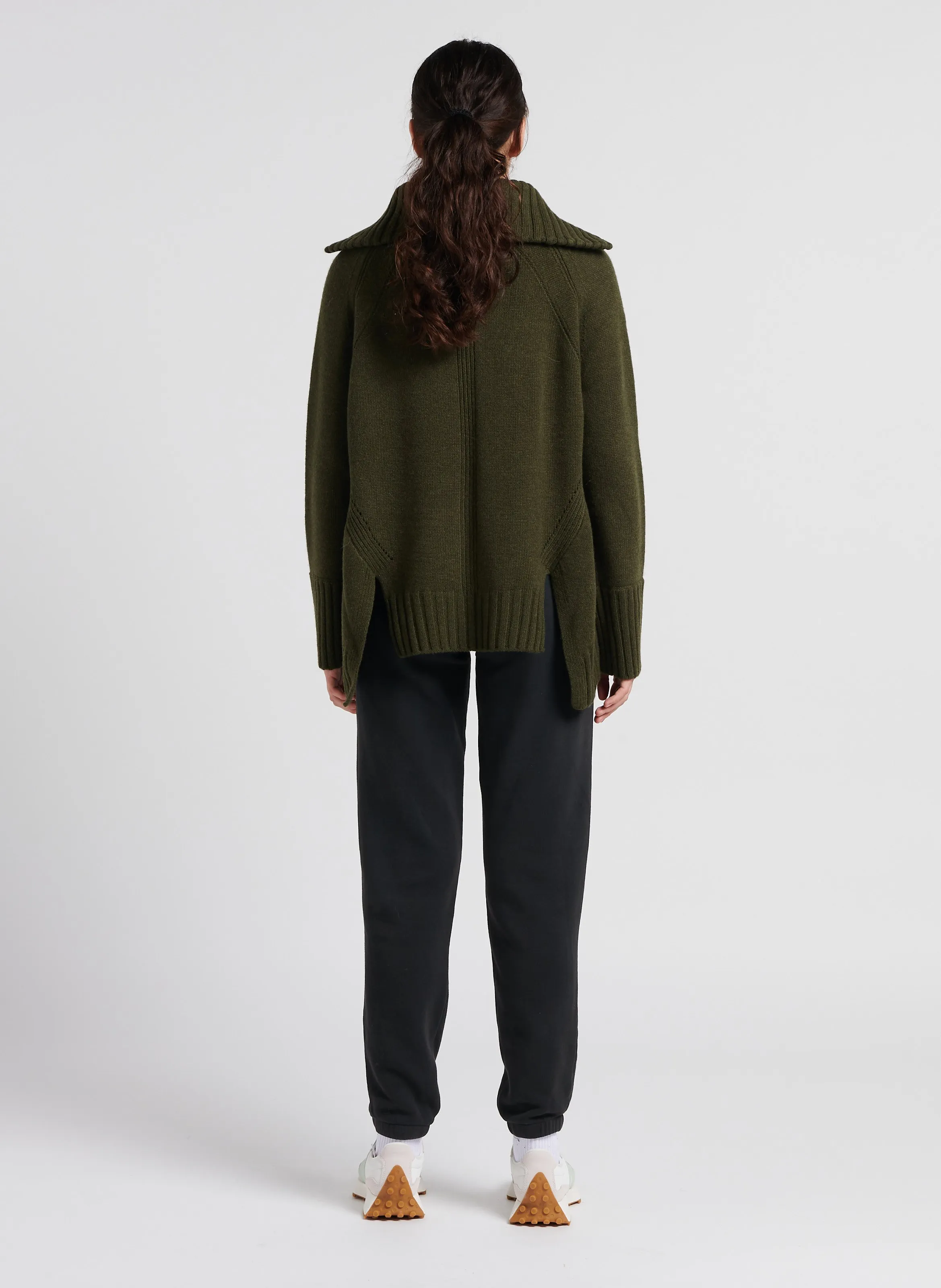 IZUBIRD  PANTALóN DE JOGGING DE MEZCLA DE ALGODóN DE TALLE ALTO EN NEGRO